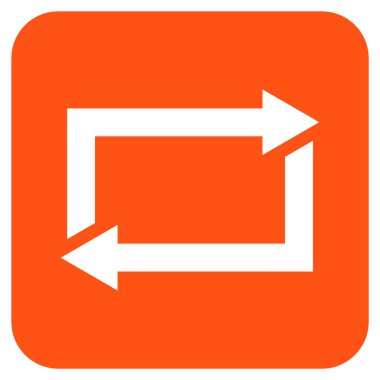 Exchange oklar düz kare vektör simgesi