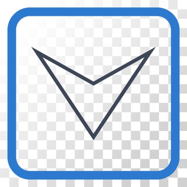 Vektör simgesi bir çerçeve içinde aşağı ok ucu