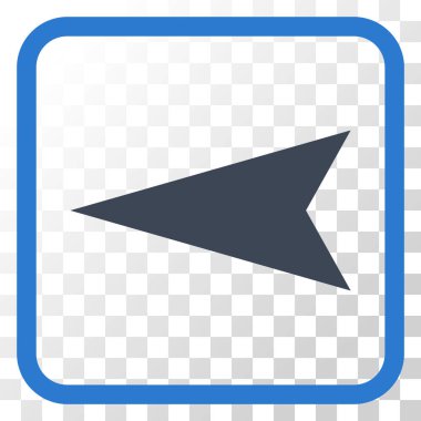 Ok ucu sol vektör simgesi bir çerçeve içinde