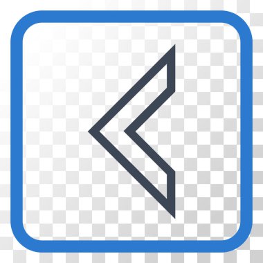 Ok ucu sol vektör simgesi bir çerçeve içinde