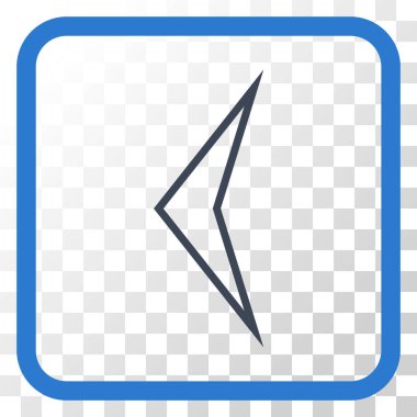 Ok ucu sol vektör simgesi bir çerçeve içinde