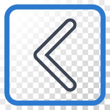 Ok ucu sol vektör simgesi bir çerçeve içinde