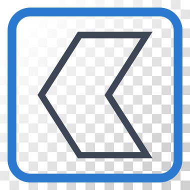 Ok ucu sol vektör simgesi bir çerçeve içinde