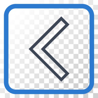 Ok ucu sol vektör simgesi bir çerçeve içinde