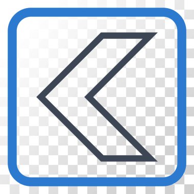 Ok ucu sol vektör simgesi bir çerçeve içinde