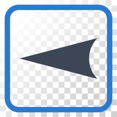 Ok ucu sol vektör simgesi bir çerçeve içinde