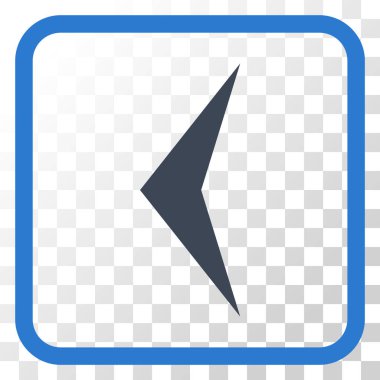 Ok ucu sol vektör simgesi bir çerçeve içinde