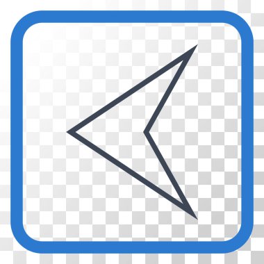 Ok ucu sol vektör simgesi bir çerçeve içinde