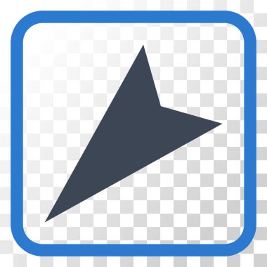 Ok ucu sol aşağı vektör simgesi bir çerçeve içinde