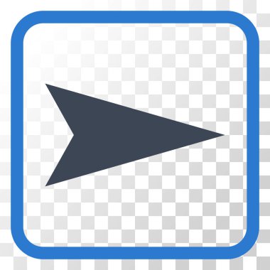 Ok ucu doğru vektör simgesi bir çerçeve içinde