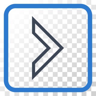 Ok ucu doğru vektör simgesi bir çerçeve içinde