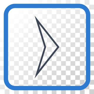 Ok ucu doğru vektör simgesi bir çerçeve içinde