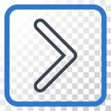 Ok ucu doğru vektör simgesi bir çerçeve içinde