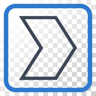 Ok ucu doğru vektör simgesi bir çerçeve içinde