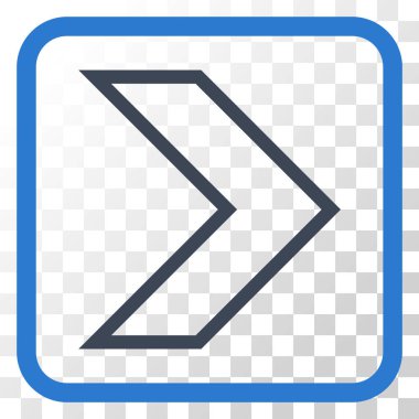 Ok ucu doğru vektör simgesi bir çerçeve içinde