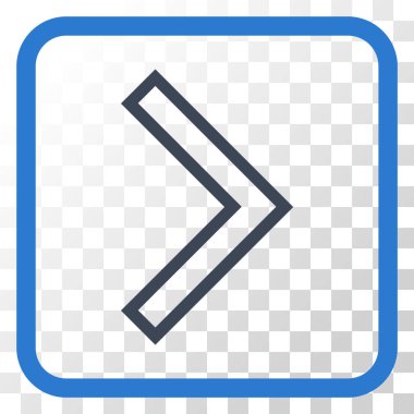 Ok ucu doğru vektör simgesi bir çerçeve içinde