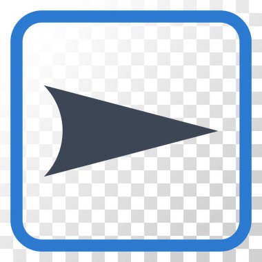 Ok ucu doğru vektör simgesi bir çerçeve içinde