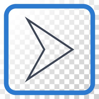 Ok ucu doğru vektör simgesi bir çerçeve içinde