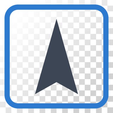 Vektör simgesi bir çerçeve içinde yukarı ok ucu