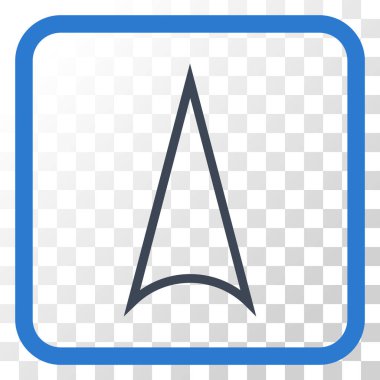 Vektör simgesi bir çerçeve içinde yukarı ok ucu