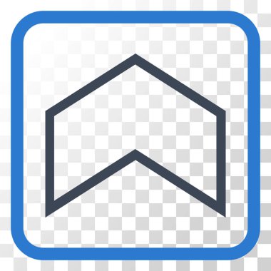 Vektör simgesi bir çerçeve içinde yukarı ok ucu