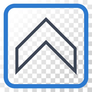 Vektör simgesi bir çerçeve içinde yukarı ok ucu