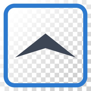 Vektör simgesi bir çerçeve içinde yukarı ok ucu