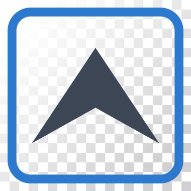 Vektör simgesi bir çerçeve içinde yukarı ok ucu