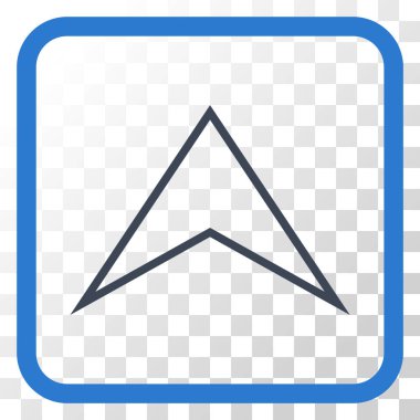 Vektör simgesi bir çerçeve içinde yukarı ok ucu