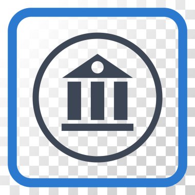 Banka Binası vektör simgesi bir çerçeve içinde