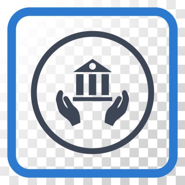 Banka hizmet vektör simgesi bir çerçeve içinde