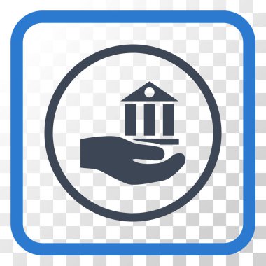 Banka hizmet vektör simgesi bir çerçeve içinde
