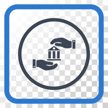 Banka hizmet vektör simgesi bir çerçeve içinde