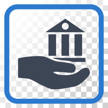 Banka hizmet vektör simgesi bir çerçeve içinde