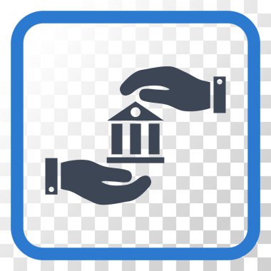 Banka hizmet vektör simgesi bir çerçeve içinde