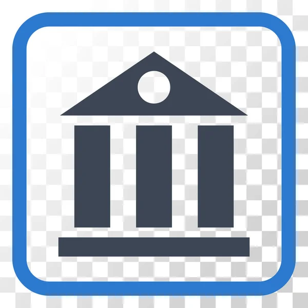 Ícone do vetor do edifício do banco em um quadro — Vetor de Stock