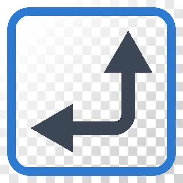 Bifurcatie pijl links omhoog Vector Icon In een Frame — Stockvector
