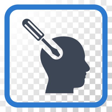 Beyin aracı vektör simgesi bir çerçeve içinde