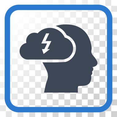 Beyin fırtınası vektör simgesi bir çerçeve içinde