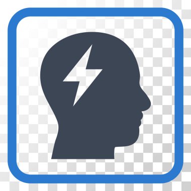 Beyin fırtınası vektör simgesi bir çerçeve içinde