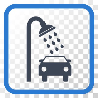 Araba duş vektör simgesi bir çerçeve içinde