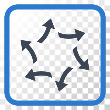 Santrifüj oklar bir çerçeve içinde simge vektör