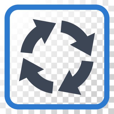 Dolaşım vektör simgesi bir çerçeve içinde