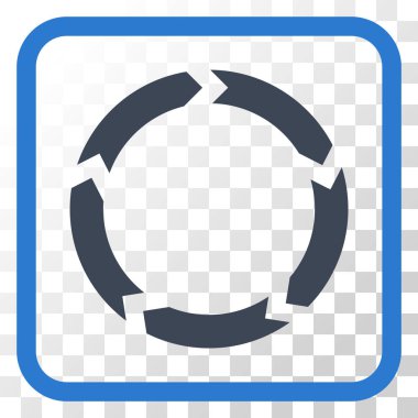 Dolaşım vektör simgesi bir çerçeve içinde