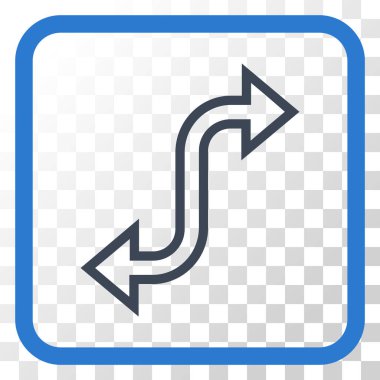 Eğri Exchange ok vektör simgesi bir çerçeve içinde