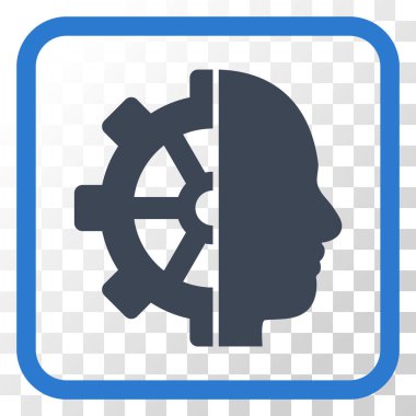 Cyborg dişli vektör simgesi bir çerçeve içinde