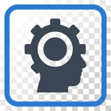 Cyborg dişli vektör simgesi bir çerçeve içinde