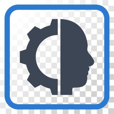 Cyborg dişli vektör simgesi bir çerçeve içinde