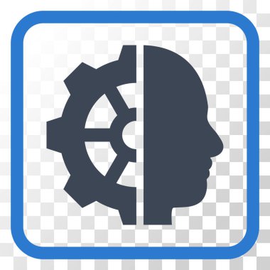 Cyborg dişli vektör simgesi bir çerçeve içinde