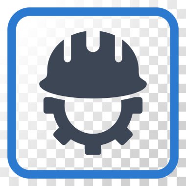 Geliştirme işçisi vektör simgesi bir çerçeve içinde